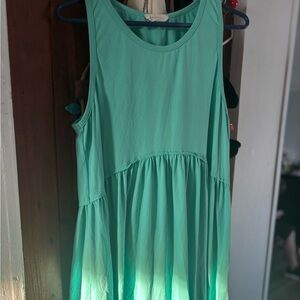 entro Sleeveless Mint Green Tiered Girls Dress